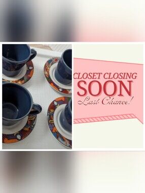 MAKE AN OFFER Colorful Espresso Cup / Saucer Vitromaster Metropolitan 1991 Set.